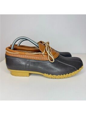 L.L.Bean Boots Brown Tan Leather Rubber Moccs Shoe Rain Mud Style 721893 Men’s 8